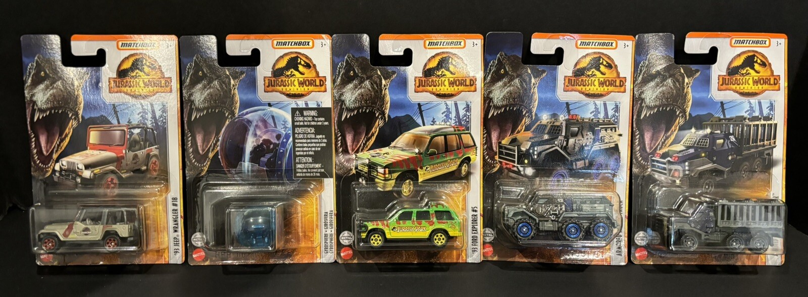 Jurassic World Mega Lot-T-Rex 1:24 Truck,H.W. 5 Car Set,Funko Pop,5 1:24 Trucks,