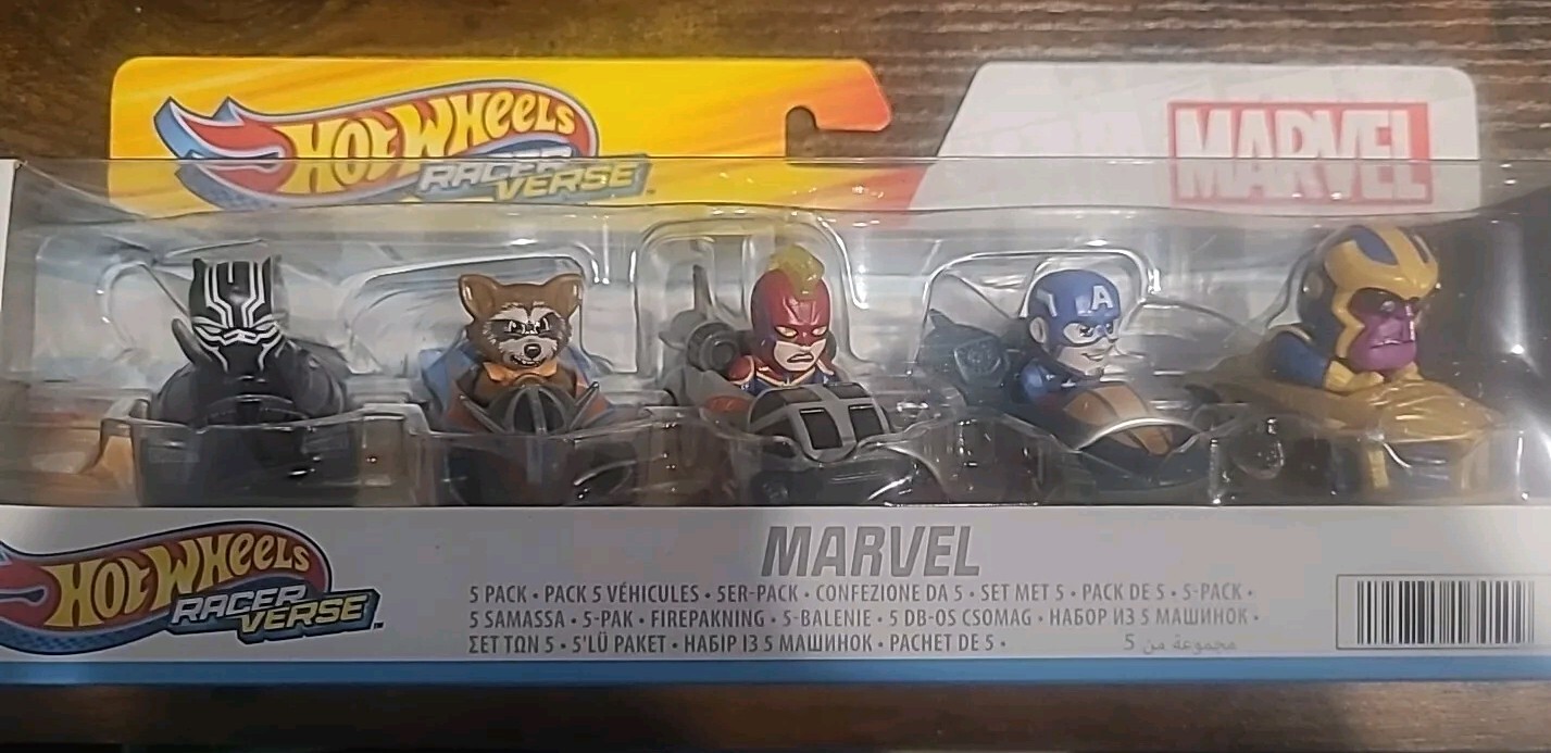 Hot Wheels Marvel Racer Verse Character 5 Pack Set NEW