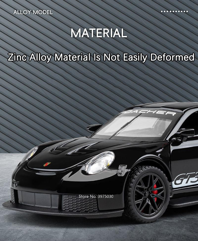 Premium Alloy Gt3 Rs Diecast Model Car – Pull Back, Lights & Opening Doors