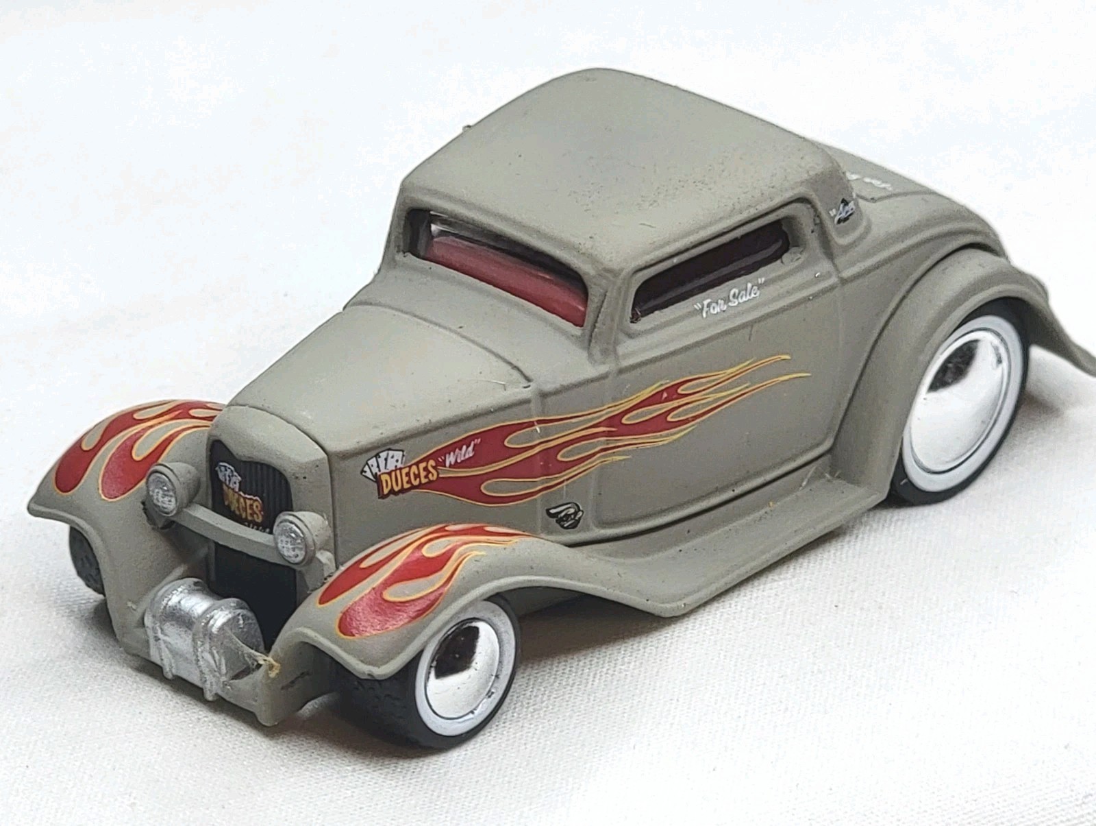 1932 Ford 3 Window Rat Rod 1:64 Diecast Model Real Riders Rubber Tires – EUC