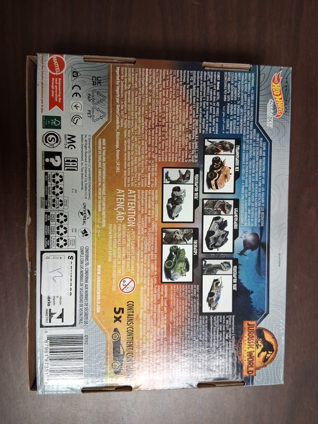 Hot Wheels Jurassic World Dominion 1:64 Car Set – GYJ92