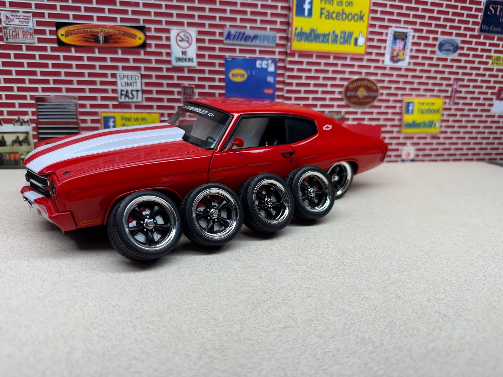 1/18 ACME Torque Thrust Wheel & Tire Set From Red Eye Chevelle A1805529W NEW