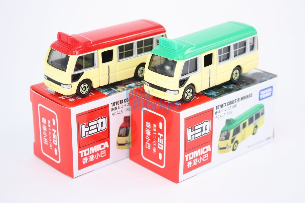 Takara Tomica Tomy TOYOTA Coaster MINIBUS Hong Kong 1/89 Diecast Toy Cars 2X SET