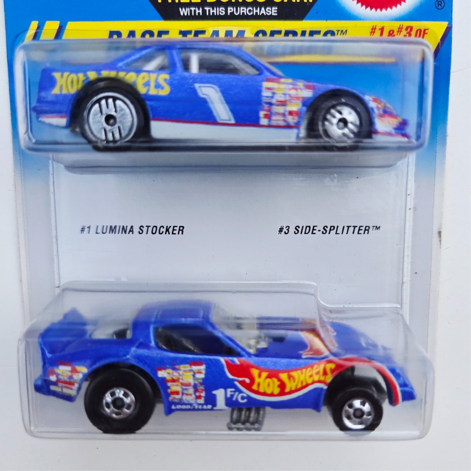 1994 Hot Wheels Race Team Series #1 Lumina Stocker #3 Side Splitter Die Cast Car