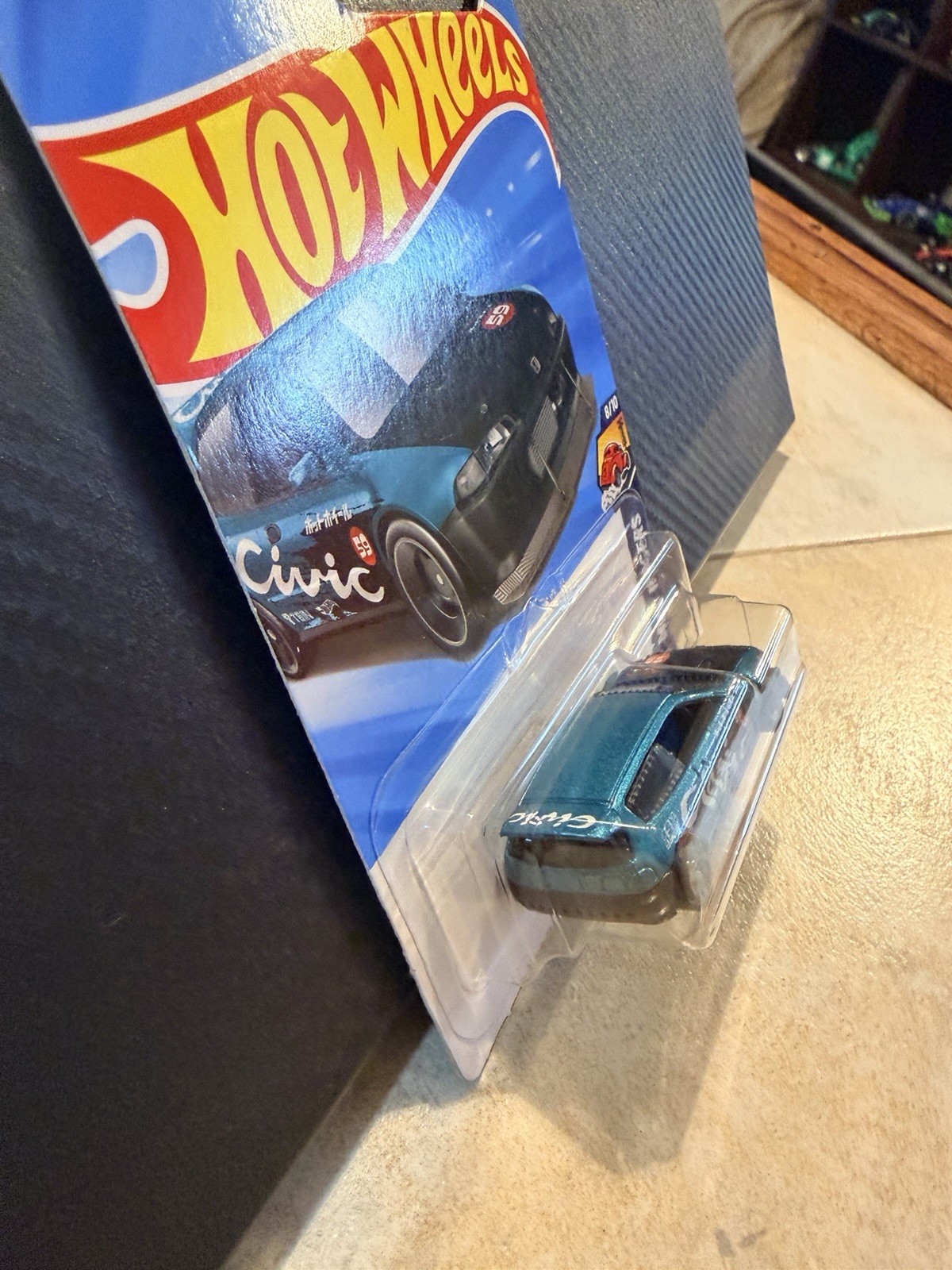 Chase Hot Wheels Honda Civic Custom Drag Racers 1:64 Diecast Blue/Black 1992 #2