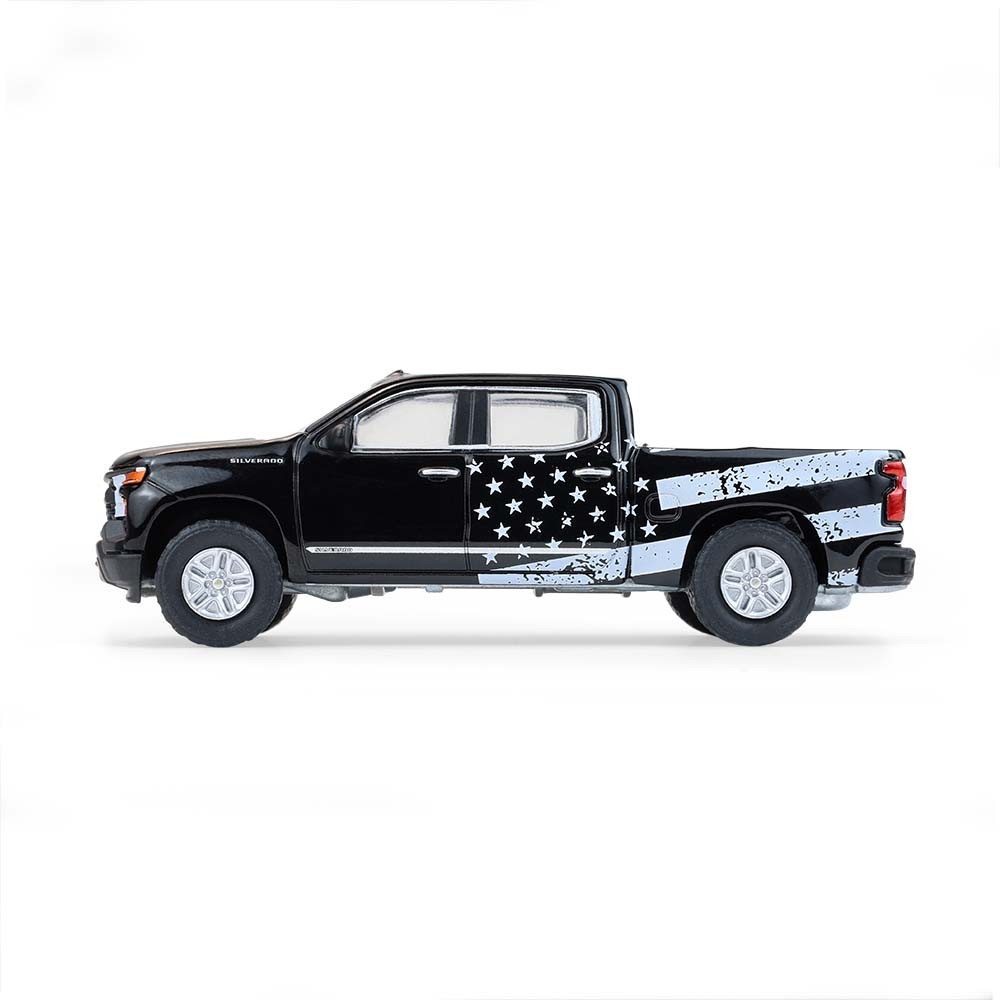 1/64 2023 Chevrolet Silverado Truck, Stars & Stripes, Blue Collar #14 35300-F