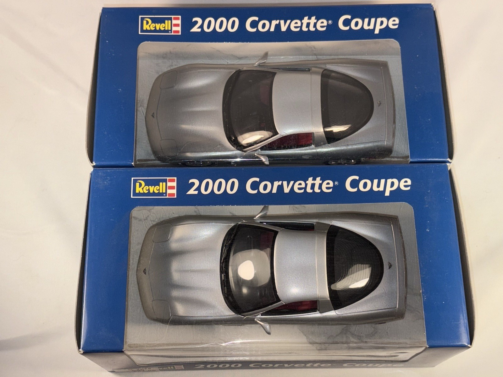 LOT OF 2 REVELL NOS 1/25 2000 CHEVROLET CORVETTE COUPE HARD TOP SILVER SEALED