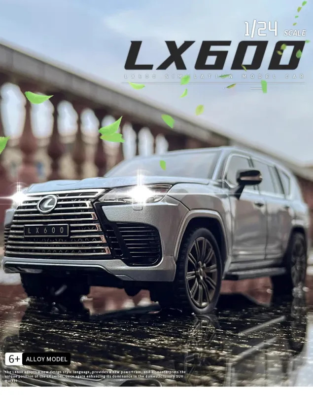 1:24 Lexus LX600 SUV Alloy Diecast Car Model Sound Light Kid’s Toy Collectibles