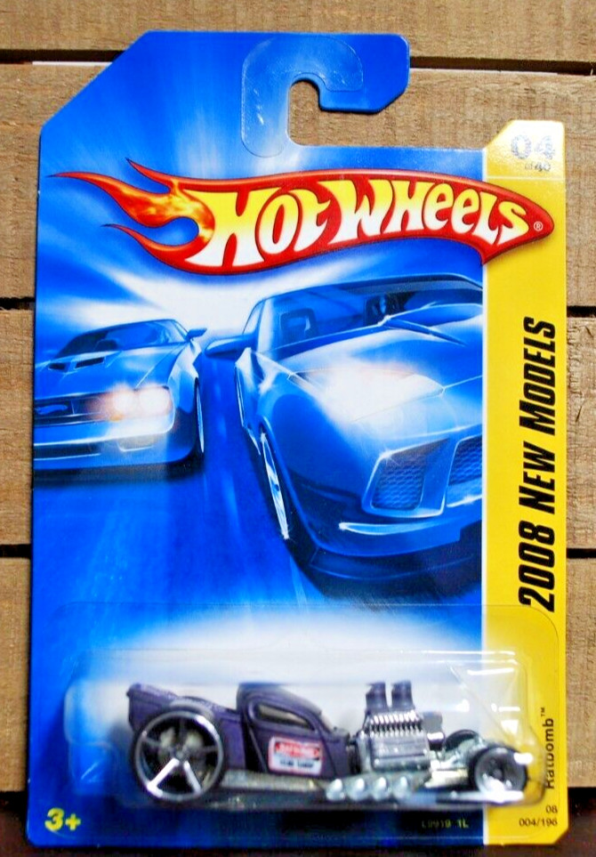 HOT WHEELS 1/64 DIECAST CAR RATBOMB RAT ROD 34 FORD TRUCK PURPLE ©2007 ISSUE