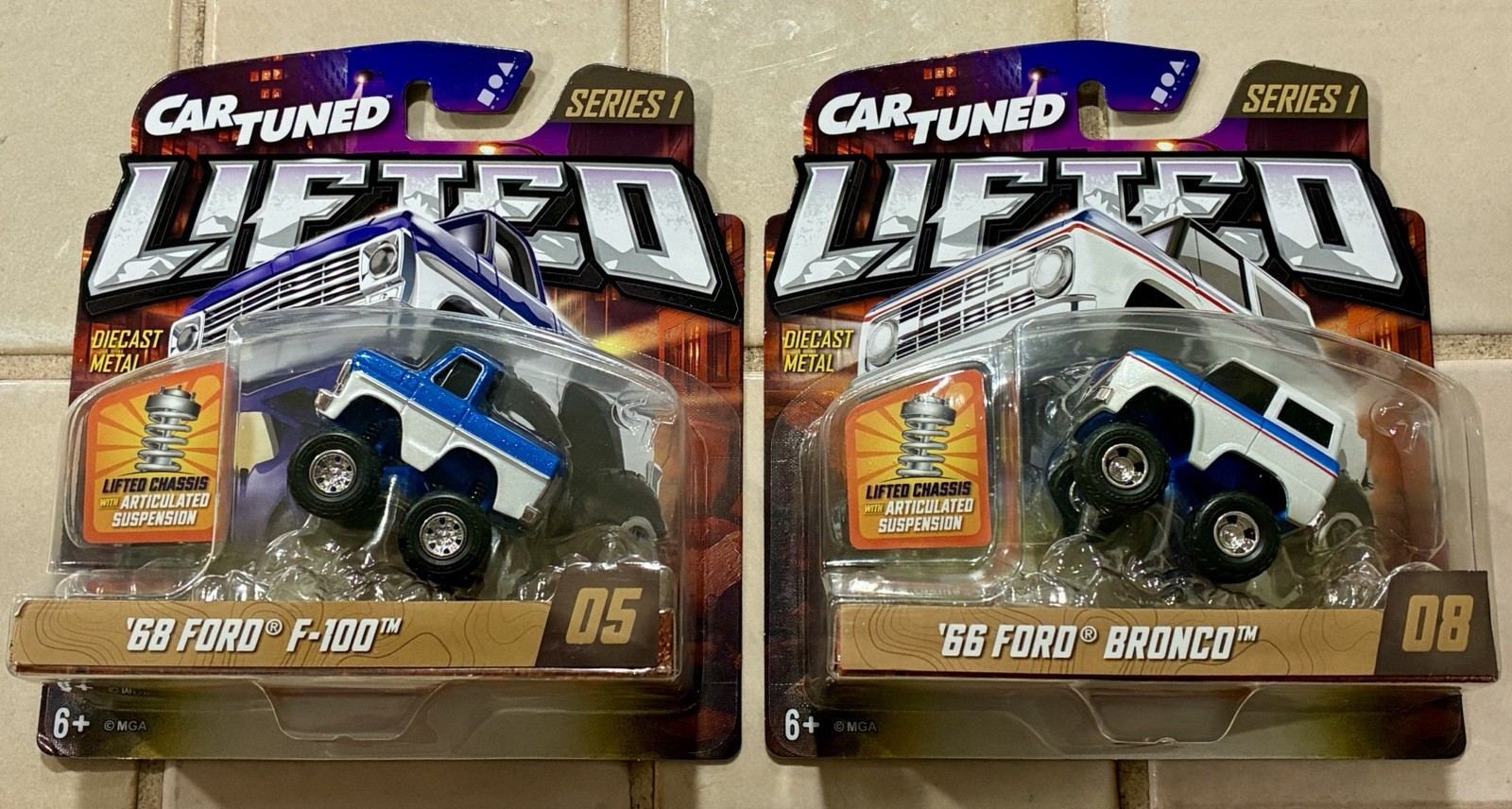 Car Tuned Lifted ’66 Ford Bronco & ’68 Ford F-100 Series 1 Store Exclusive 2 pcs