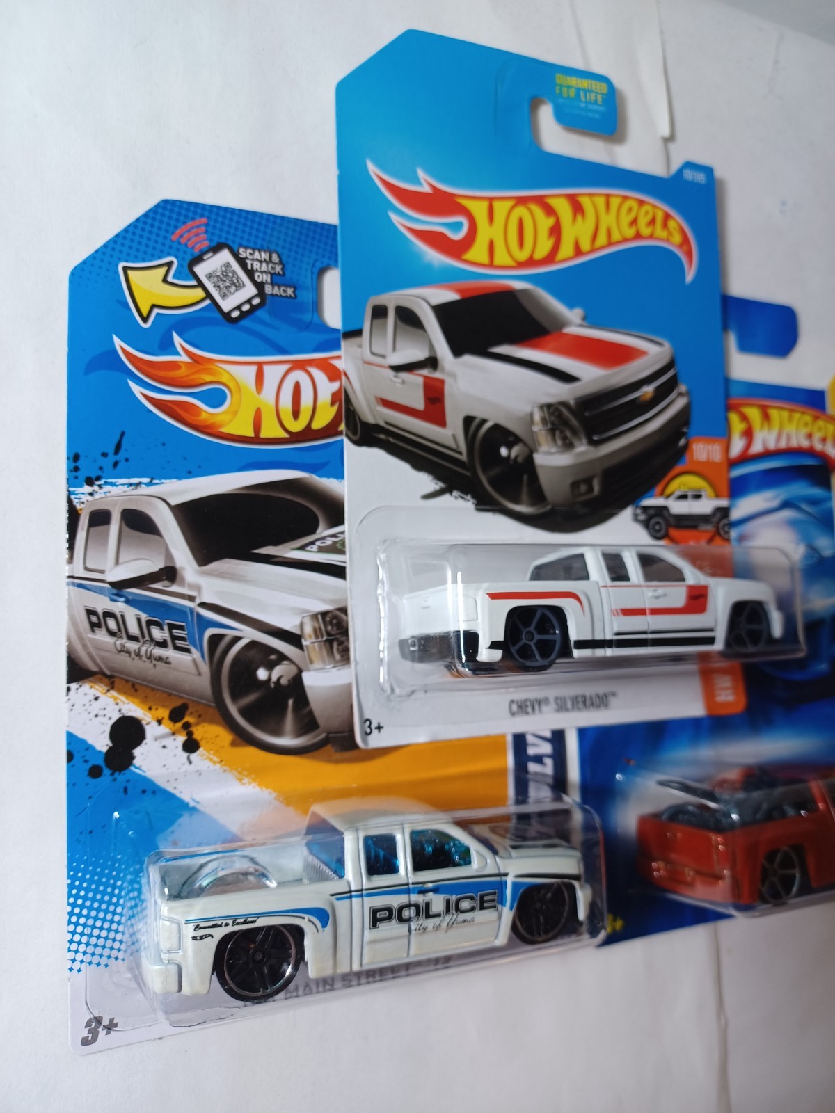 Hot Wheels Chevy Silverado lot of 3, 2007 New M 2012 Main Street 2016 Hot Trucks