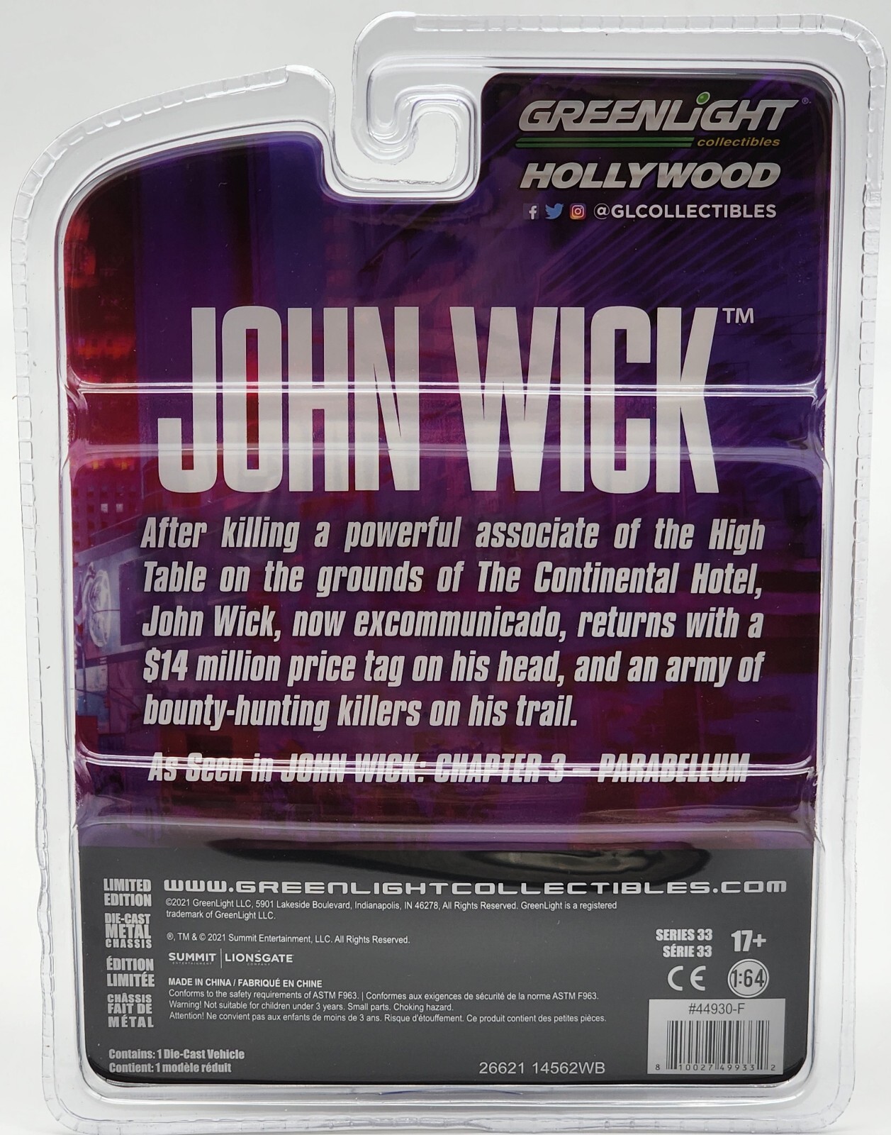 GREENLIGHT COLLECTIBLES HOLLYWOOD SERIES 33 COMPLETE SET OF 6 VEHICLES! WICK ACE