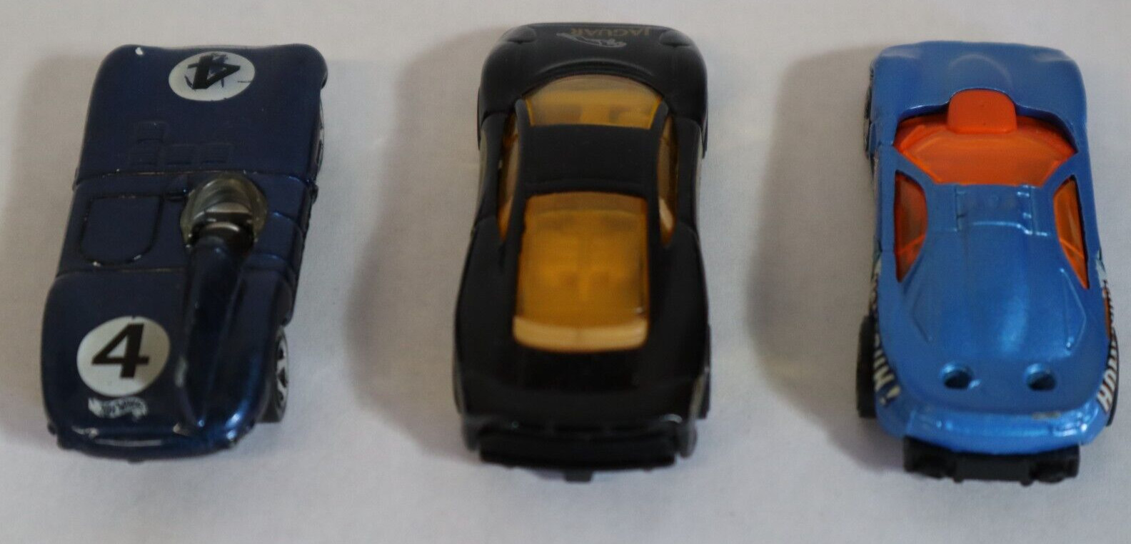 VTG Hot Wheels 1992 Jaquar Black 1998 Jaquar Blue 1996 Callaway Blue Lot of 3