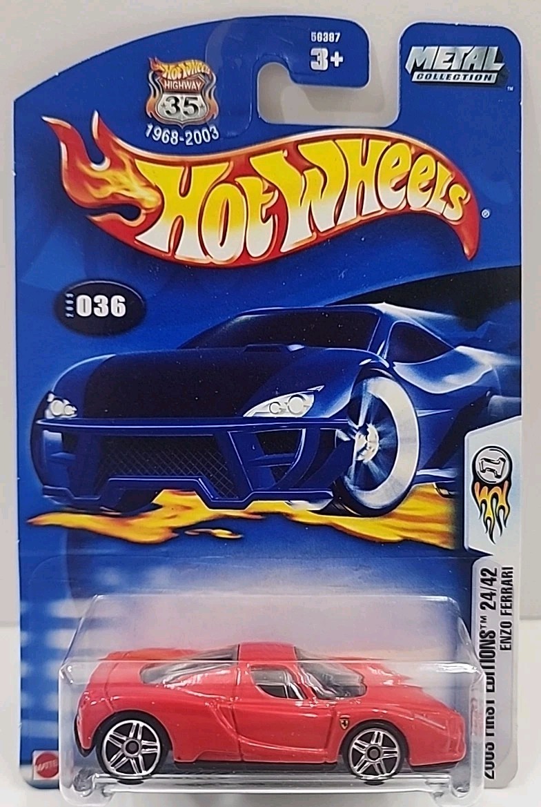 Hot Wheels 2003 First Editions Enzo Ferrari In Protector #24/42 Collector #036