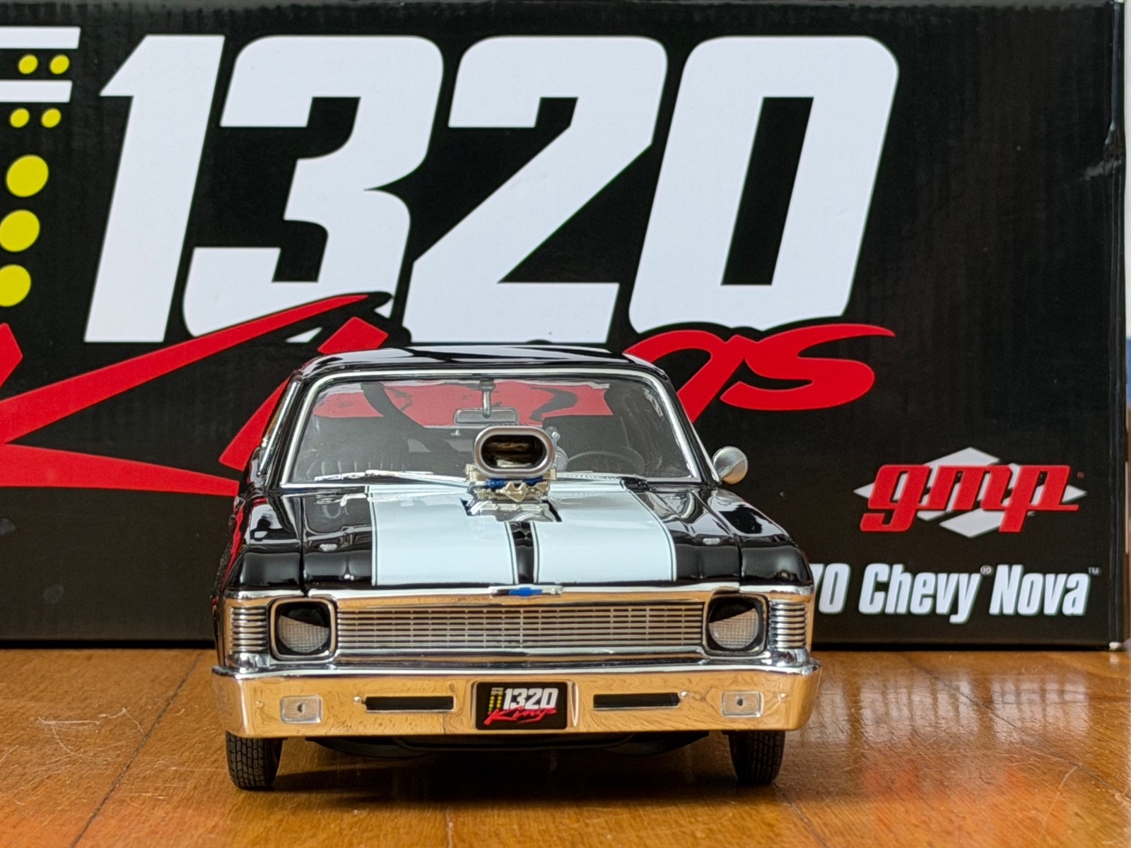 GMP 1320 Kings 1970 Chevy Nova Diecast Model Street Rod Black 1/18 pro street