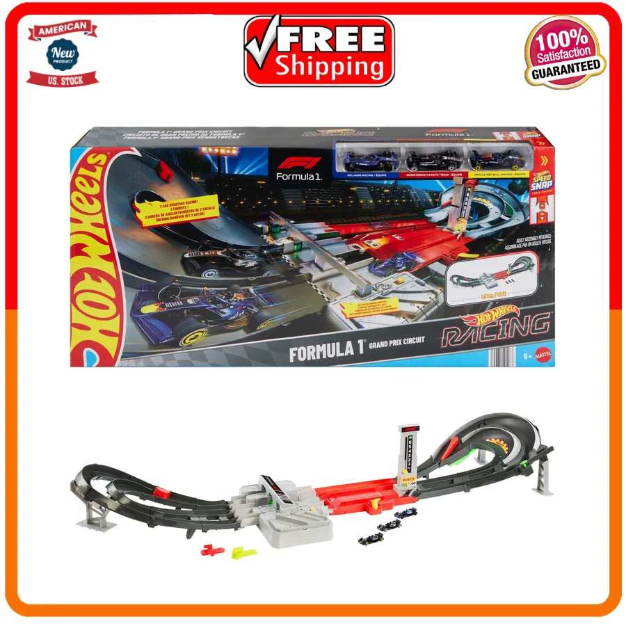 Hot Wheels Formula 1 Grand Prix Circuit Track Set with 3 Die Cast Cars 1:64