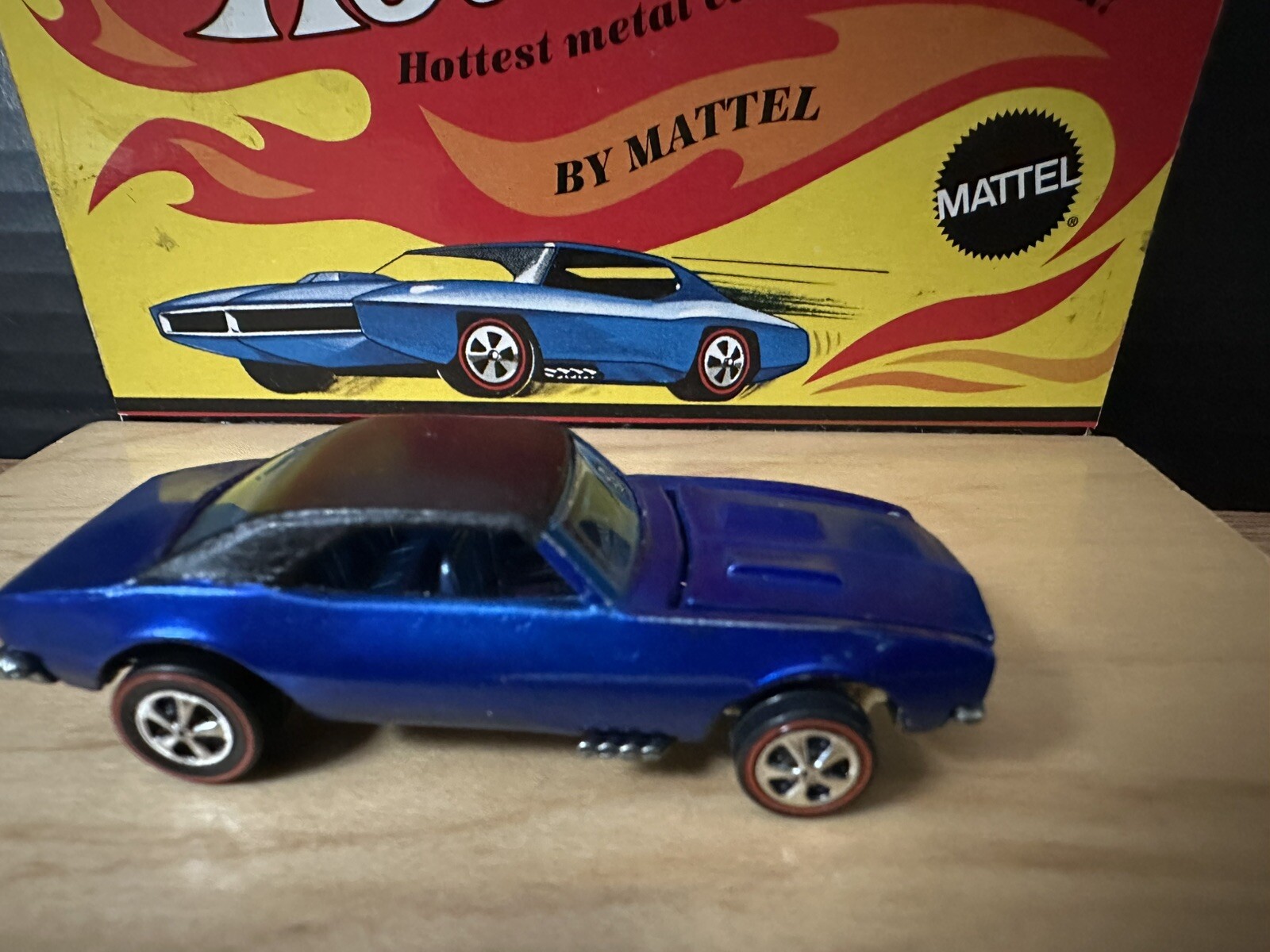 hot wheels 67 camaro Redlines Restoration/ Custom Build Blue W/ Blister & Button
