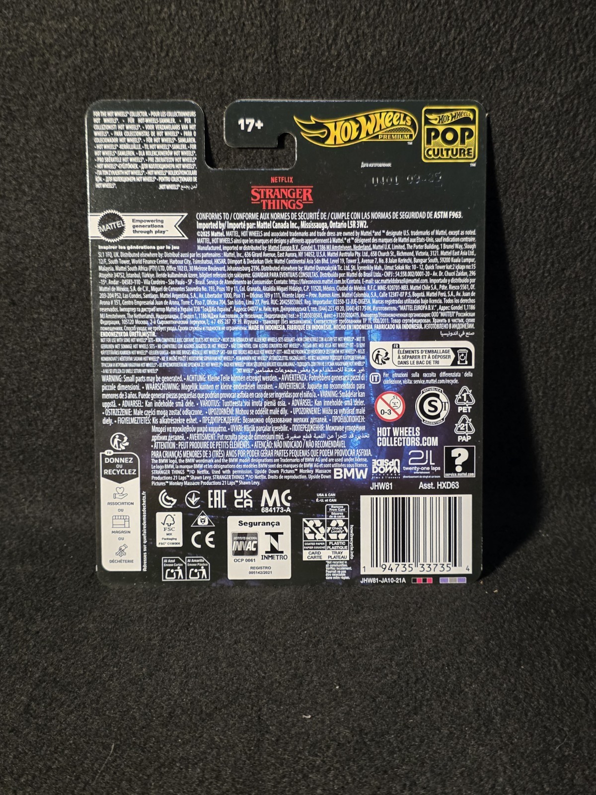Hot Wheels Premium Pop Culture Stranger Things 1983 BMW 733i Mattel