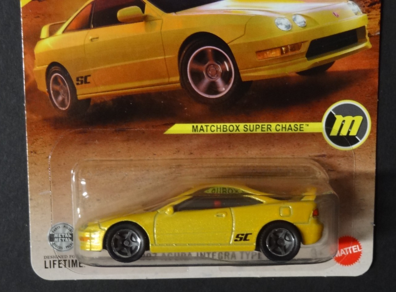MATCHBOX *SUPER CHASE* YELLOW 1997 ACURA INTEGRA TYPE R