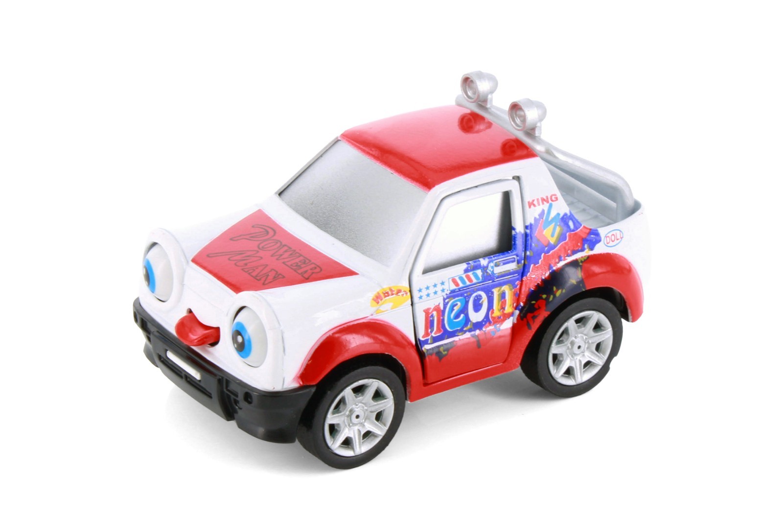 Cutie Cars w/Movable Eyes & Tongues – Power Man, Red – Showcasts 403/4D – 4″