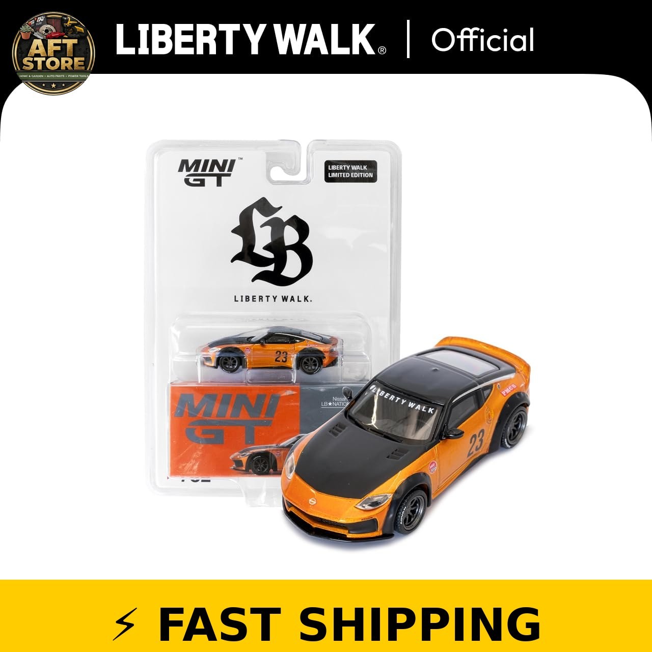 Liberty Walk LBWK Z RZ34 Diecast Model Car 1/64 Scale Orange