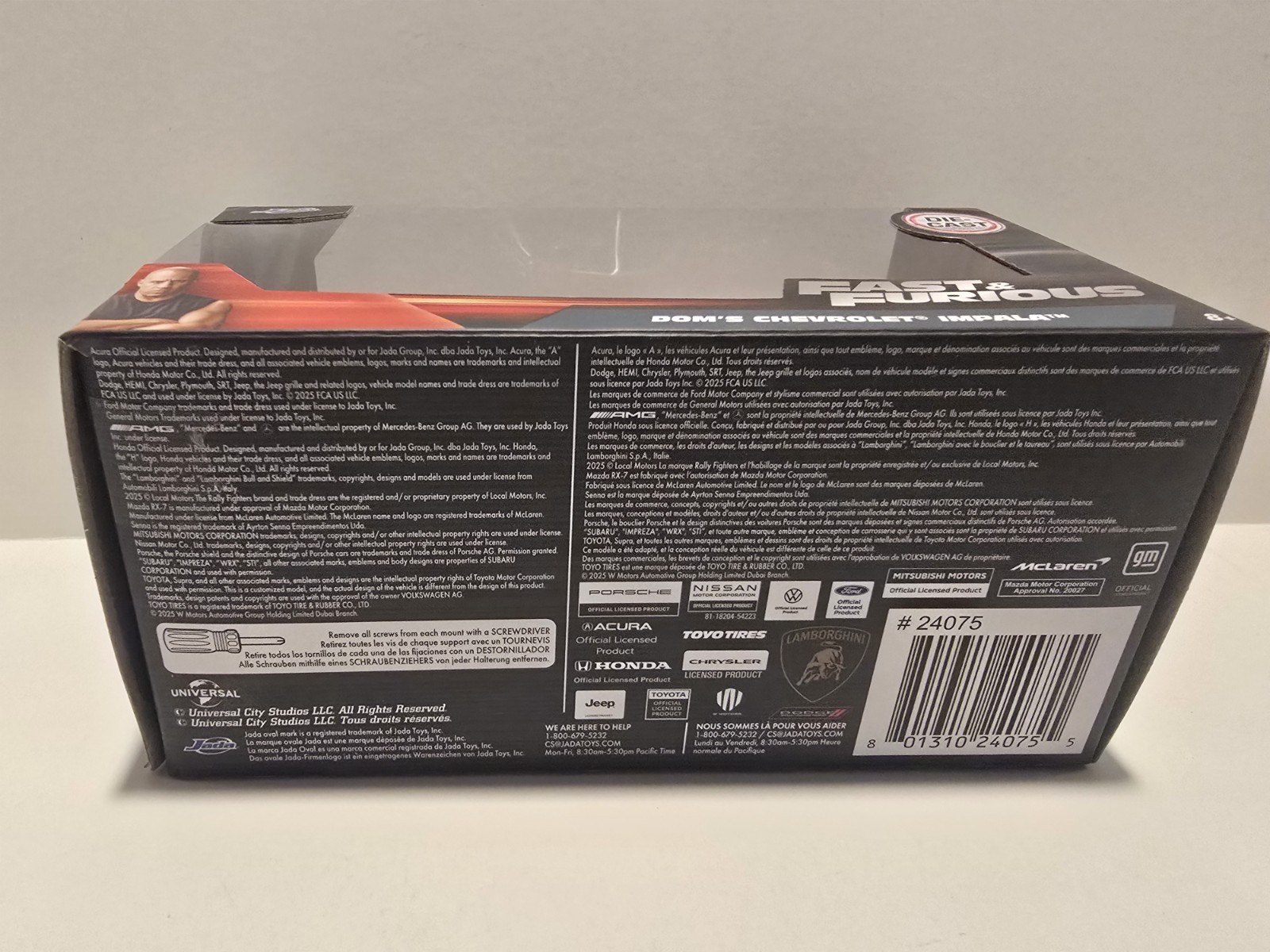 2023 Jada Fast & Furious DOM’S 1961 CHEVROLET IMPALA 1/43/Diecast
