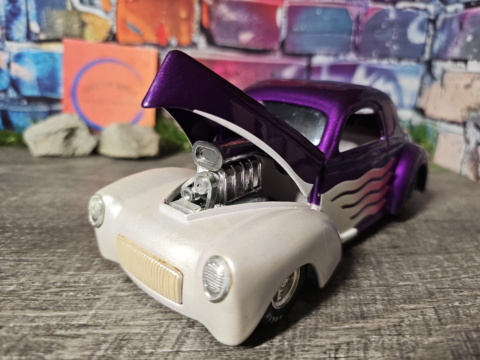 Vntg 2001 Racing Champions 1941 Willys Coupe 1:24 Purple Diecast Car NO BOX