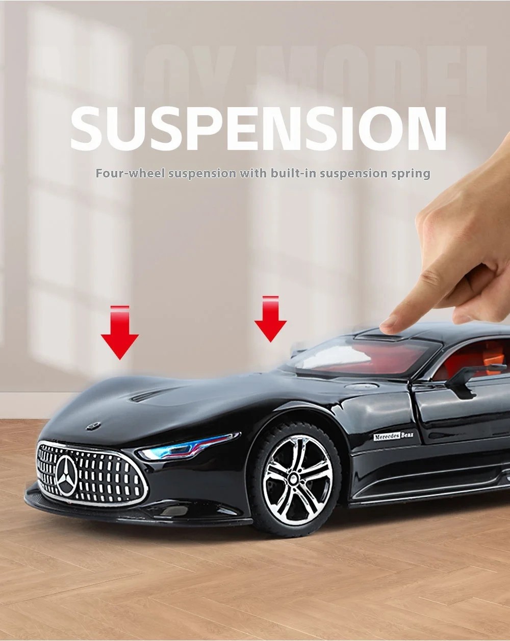 1: 24 Mercedes-Benz AMG alloy model car with sound and light sports car model