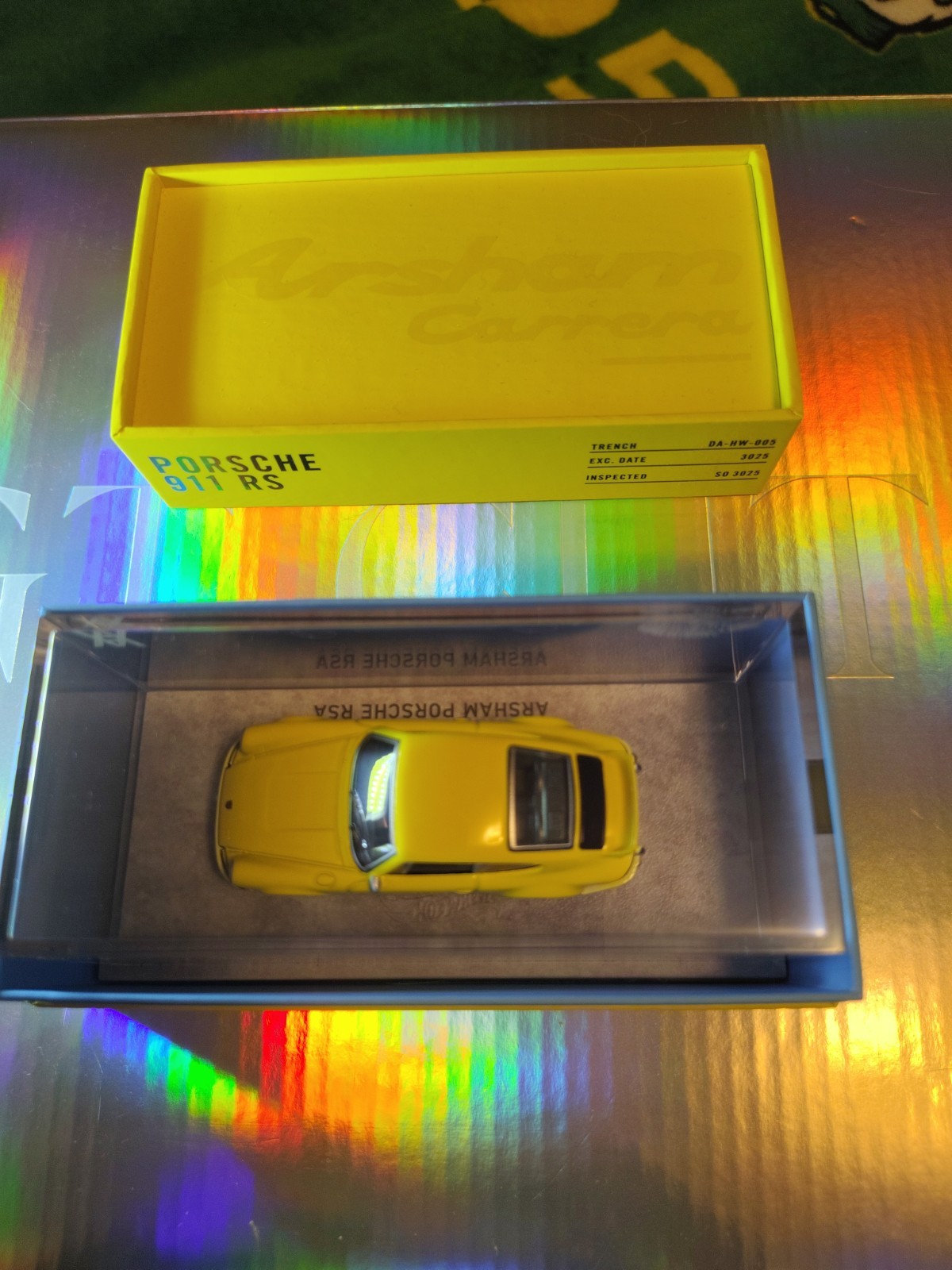 Hot Wheels Daniel Arsham 1973 PORSCHE 911 RSA Yellow 1:64 Mattel Creations JGK64