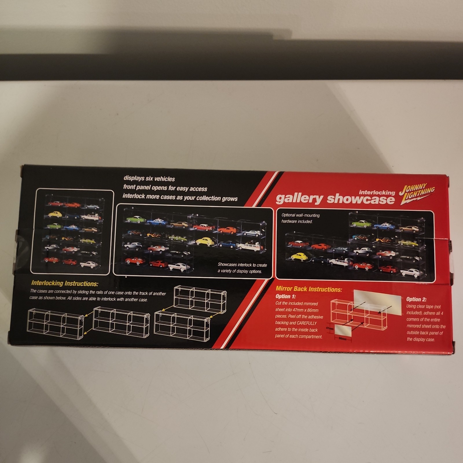 6 Car Interlocking Acrylic Display Show Case for 1/64 Scale Model Cars(E)