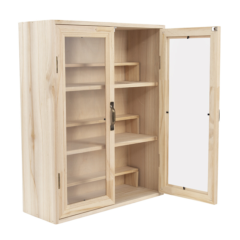 US Wood Toy Car Model Display Cabinet Collection Storage Box with Acrylic Door