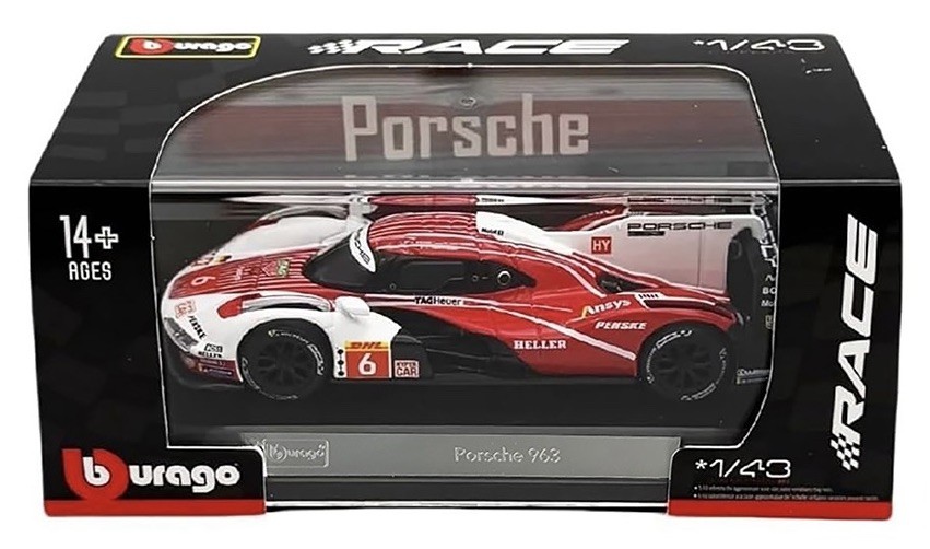 BBURAGO PORSCHE 963 RACE SERIES PENSKE MOTORSPORT 1:43 SCALE