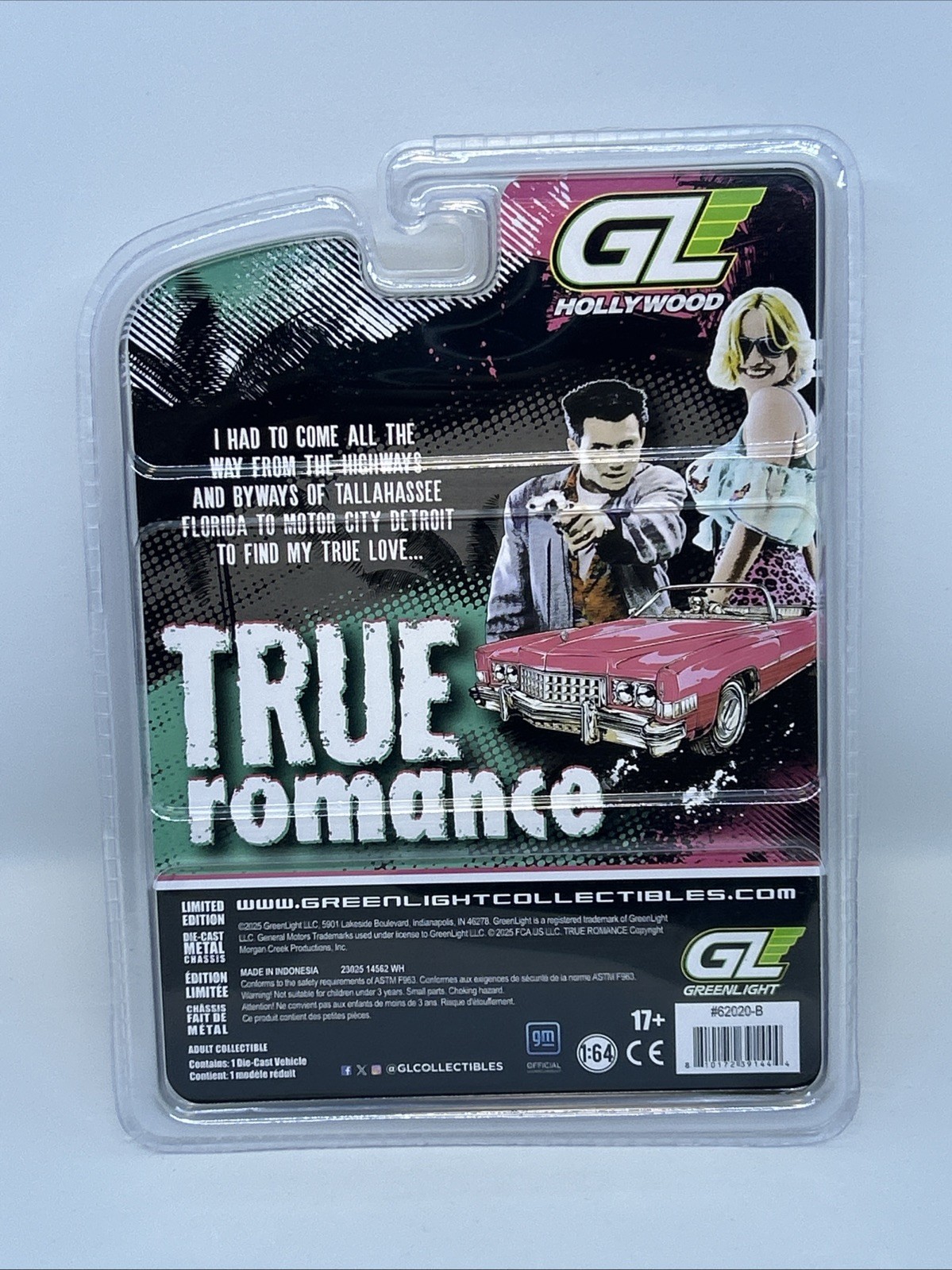 🔥Green Light 1:64 2025 GL Hollywood Series True Romance 1974 Cadillac ElDorado