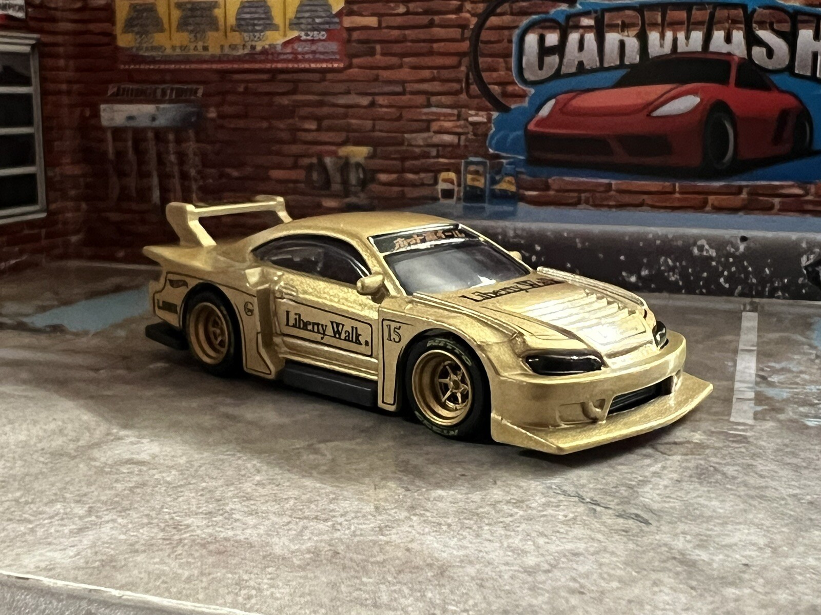 Hot Wheels Custom Liberty Walk Nissan S15 Real Riders Choose Wheels gold