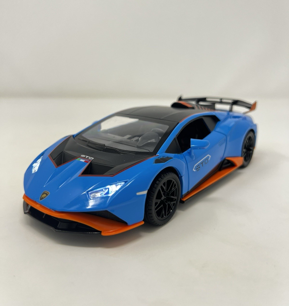 1/24 Diecast Lamborghini STO | Realistic Blue Super Car Model | Toy Car