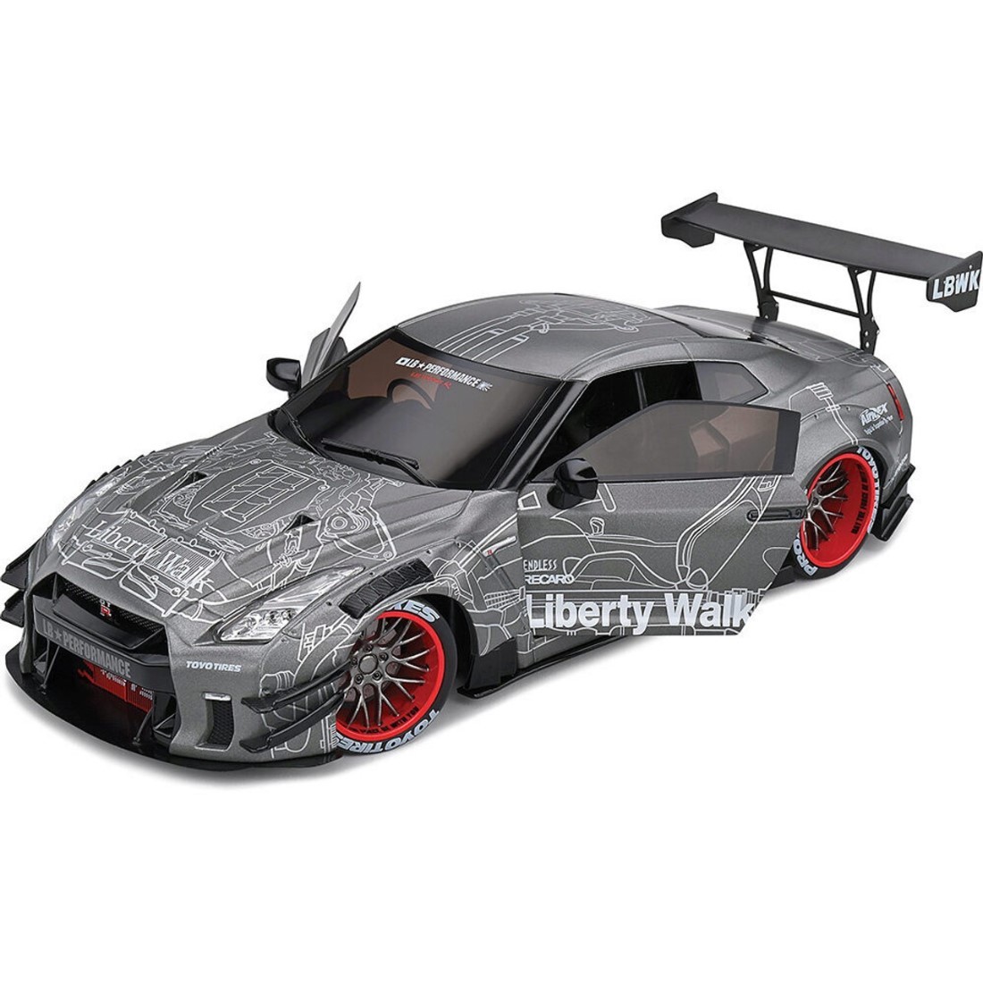Solido 1:18 2020 Nissan GT-R (R35) Liberty Walk Body Kit 2.0 Grey S1805810 Model