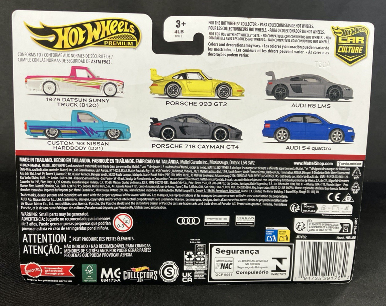 Hot Wheels Premium Car Culture Audi Double Pack S4 Quattro & R8 LMS