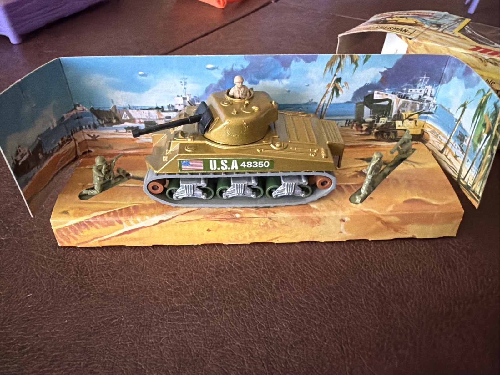 Matchbox Battle Kings Sherman Tank K-101 1974 Vintage with Soldier’s/Orig Box
