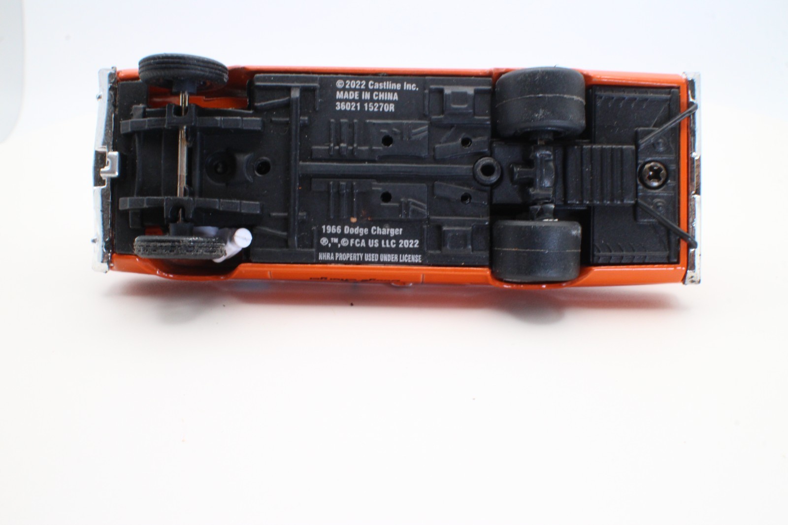 M2 Machines 1966 Dodge Charger Gasser Orange NHRA Model Kit Loose Rubber Tires