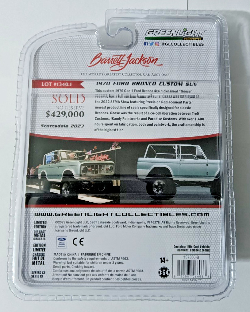 1:64 1970 FORD BRONCO 50th ANNIVERSARY CUSTOM COMPLETELY OUT OF PRODUCTION NEW!!