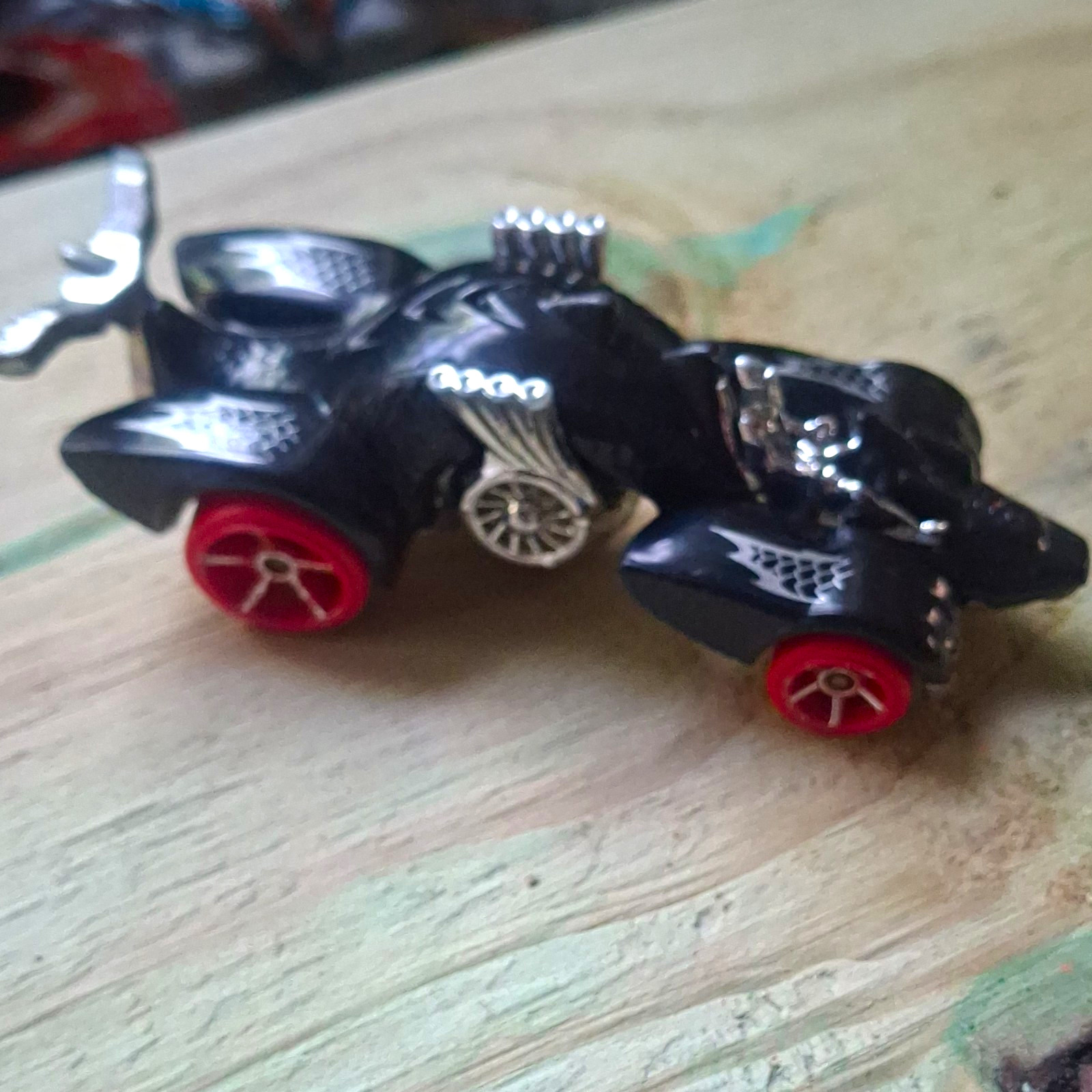 Hot Wheels Black Red Silver Diecast Toy Car Vehicle w/ Red Wheels – Loose