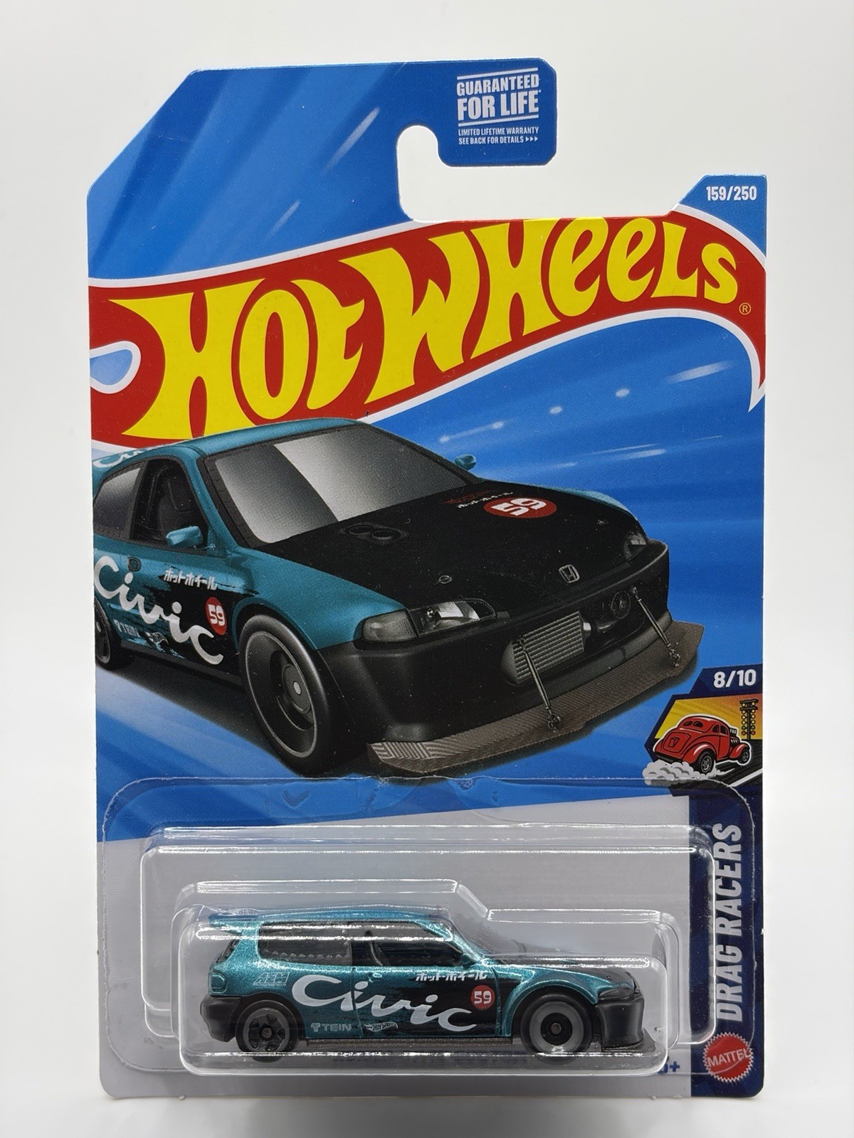 HOT WHEELS Honda Civic Custom Teal Drag Racers Mainline JDM JJJ81 2026