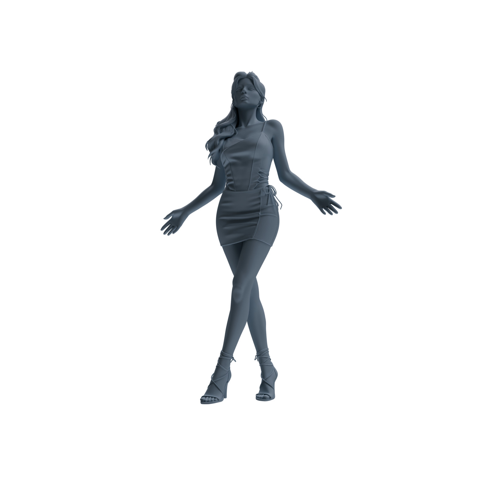 MRY-SFW 1/64/87/160 Fashion Girl Figure Modern HO N Scale Miniature Diorama
