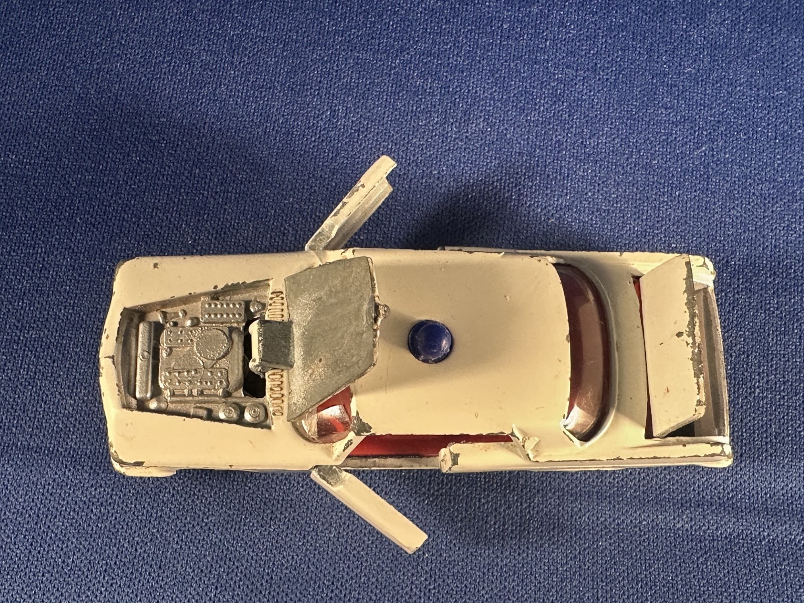 Vintage 1963 Impy Imperial (Chrysler) 2-Door Police Car White w/ Blue Dome Light