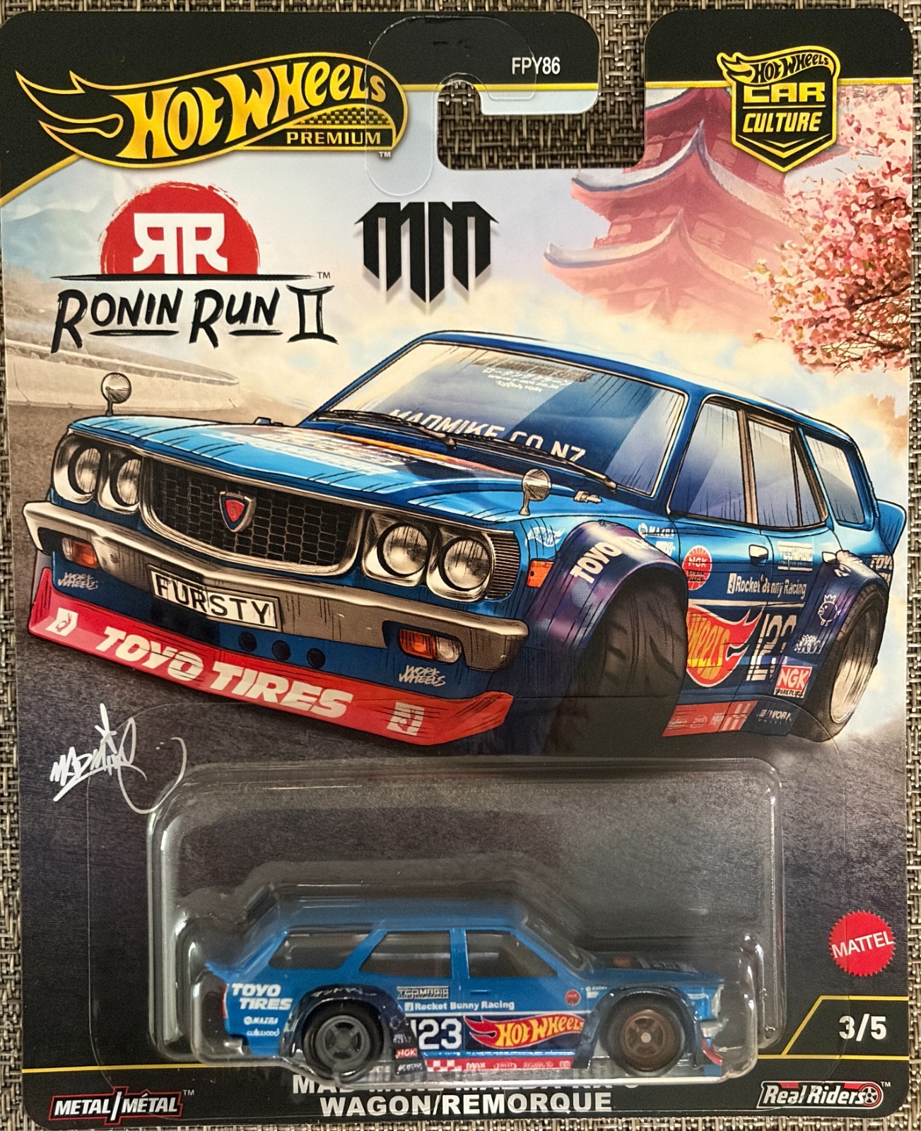 Hot Wheels Premium Ronin Run 2 , Mad Mike Mazda RX-3 Wagon , Free Shipping !