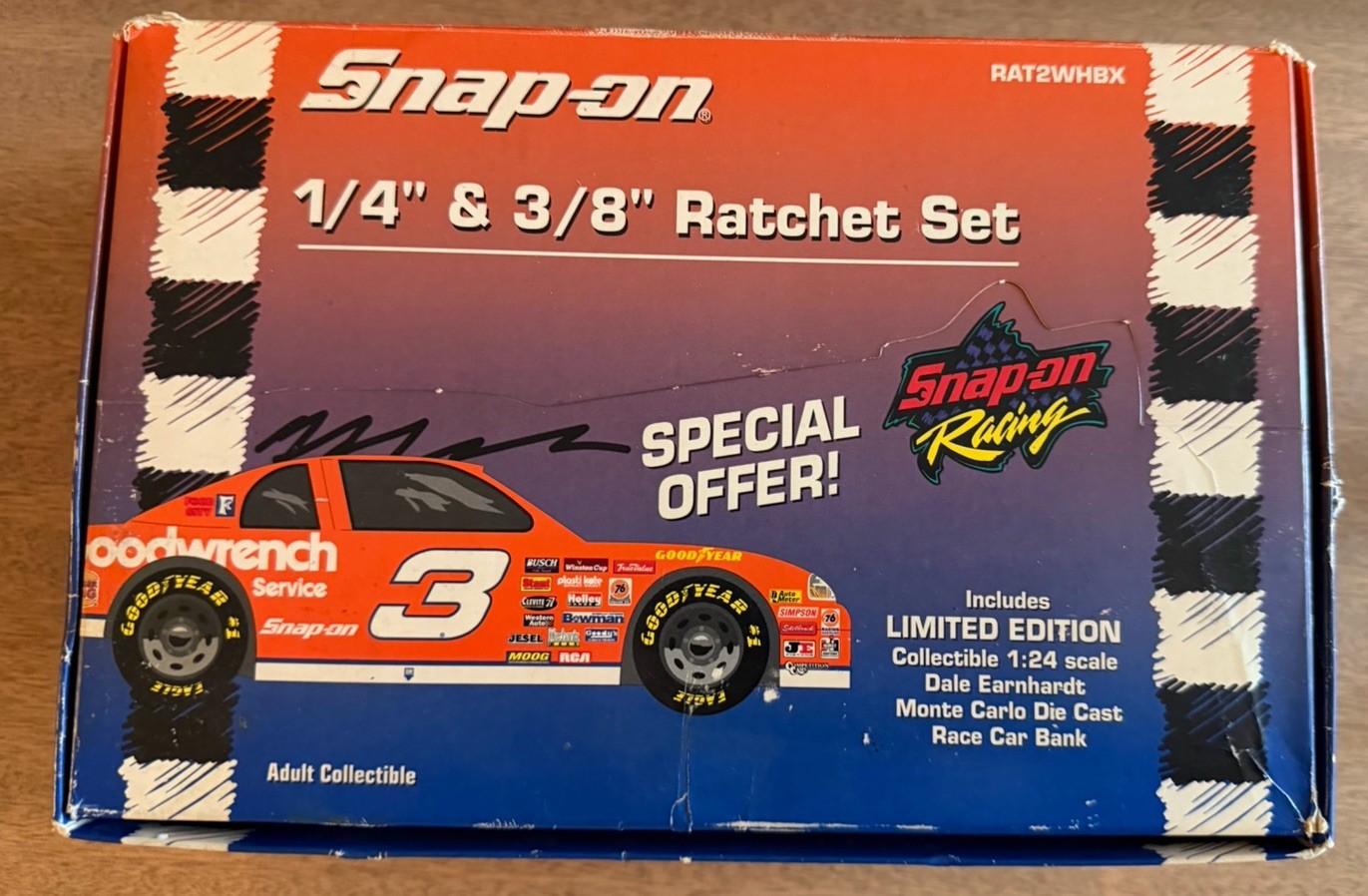 New Snap-On Tools Wheaties Ratchet Set Bank # 3 Dale Earnhardt –1/24th Bank car