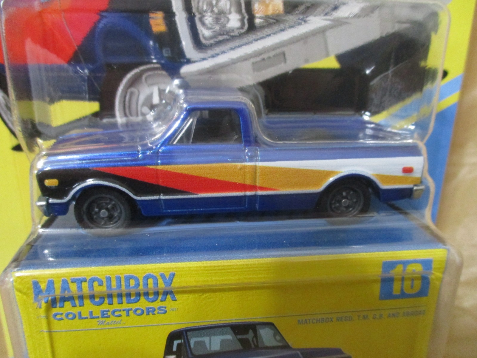Matchbox Collectors series 1968 Chevy C10 Pickup in Blue 1/64 Rubber Tires