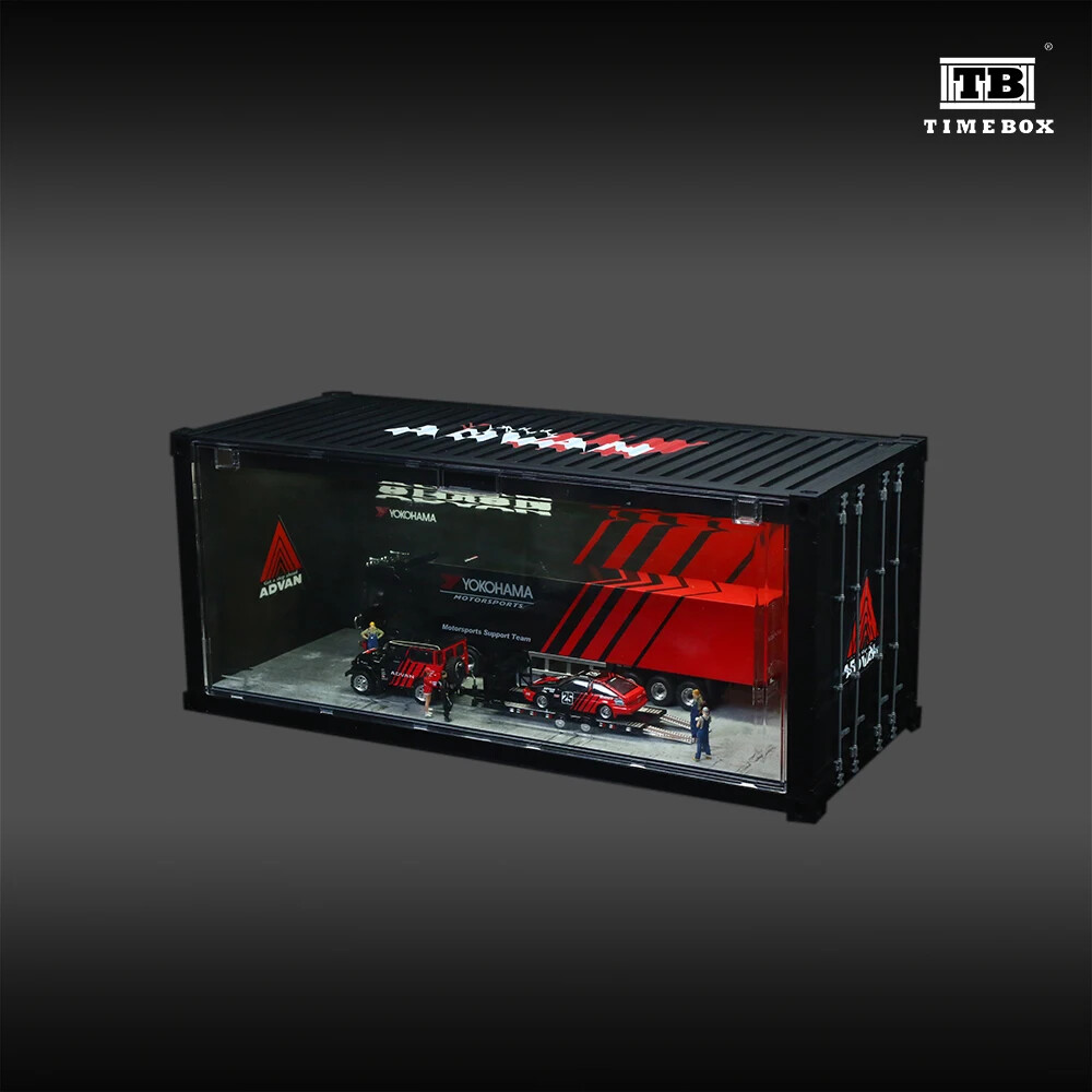 Diorama 1/64 Car Parking Lots Model LED Light Container Garage Scene Building US