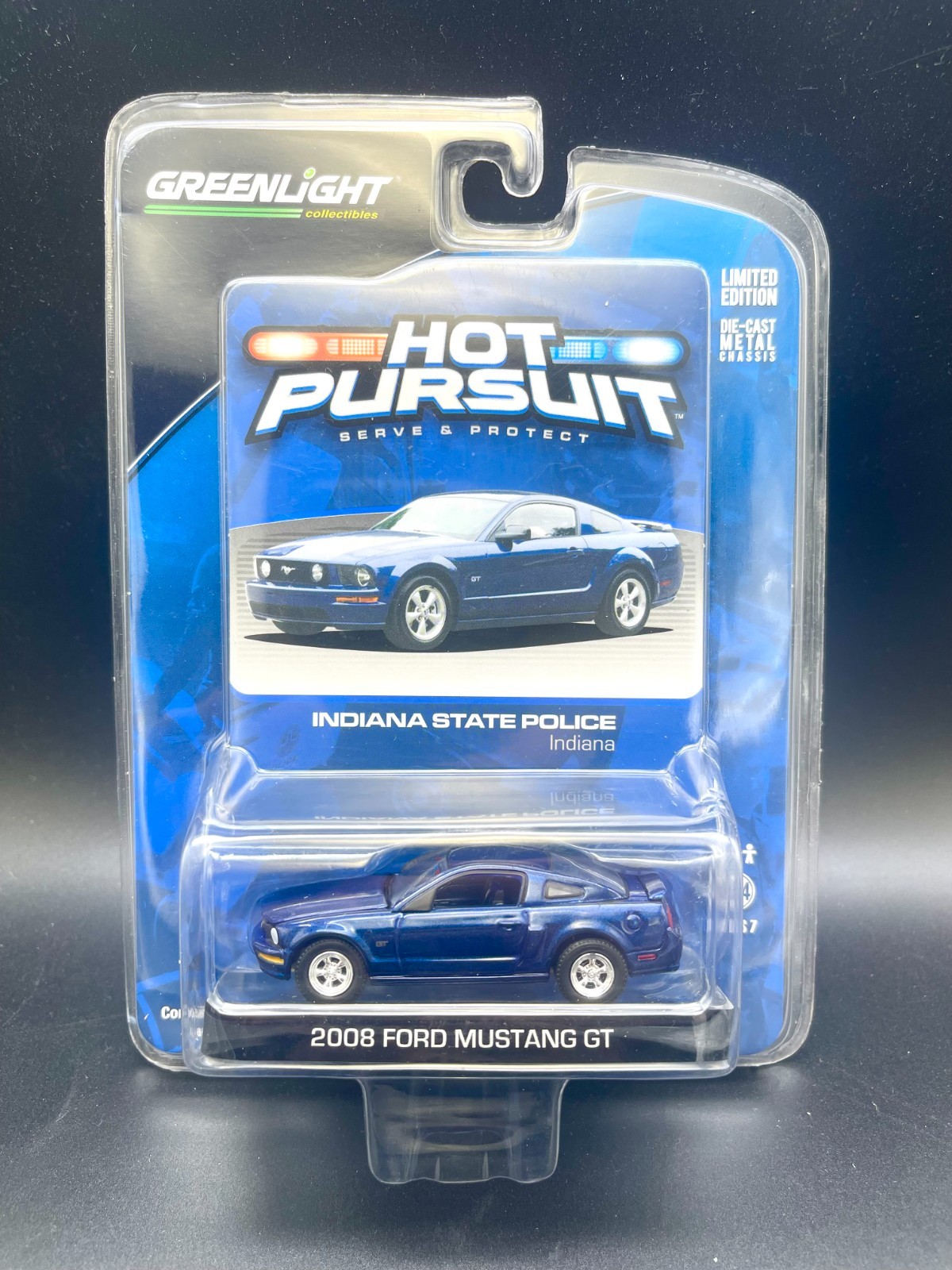 Greenlight Hot Pursuit 7 Indiana State Trooper Unmarked 2008 Ford Mustang D3