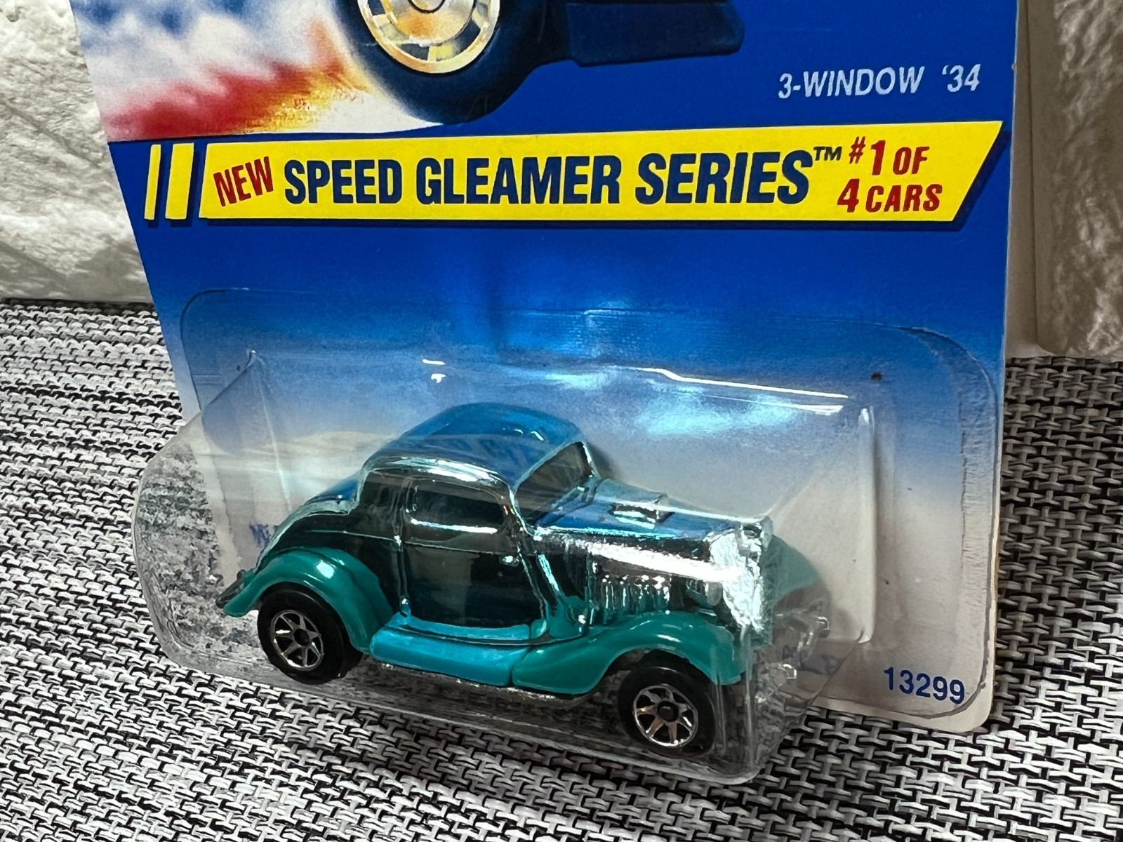 Hot Wheels New Speed Gleamer Series #1 of 4 Cars 3-Window ’34 Collector 312 Blue